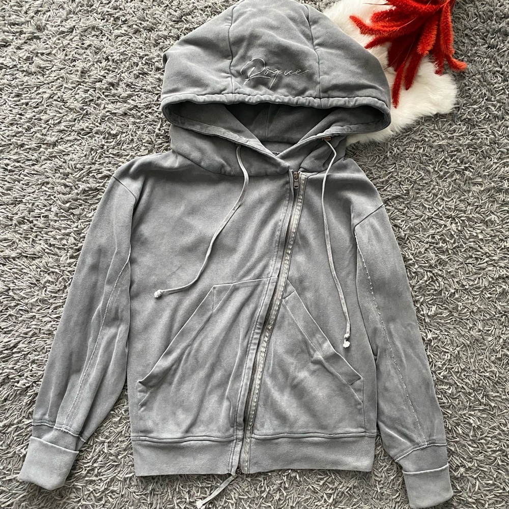 ROQUE Vintage Style Heavyweight Cotton Zip-Up Hoodie